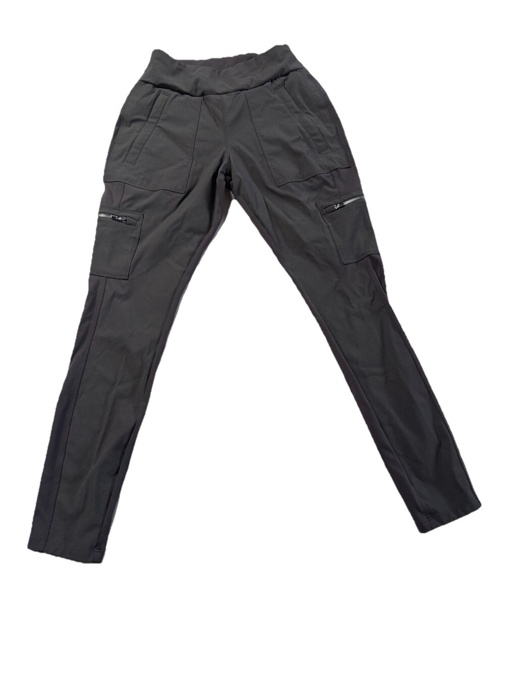 Athleta Women's Chelsea Cargo Pant Size 2 Grey Pull On Lightweight Stretch EUC